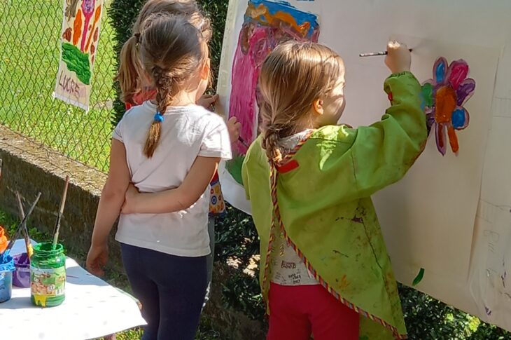 pittura in giardino